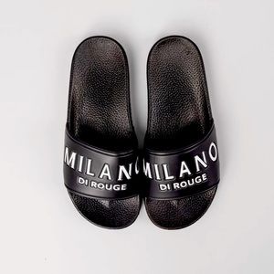 Milano Di Rouge Slides Luxury Simba Black Sz Mens 8/Women’s 9.5)